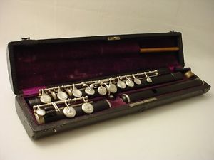 vintage Oscar Adler Wooden Flute, Boehm System 440 Hz, overhauled, ex. condition