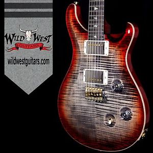 PRS Wood Library Flame 10 Top Custom 24 Charcoal Cherry Burst Flame Neck