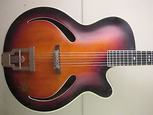 ♫ ARNOLD HOYER SOLIST "STARLET",massive Decke. Archtop, vintage Jazzgitarre