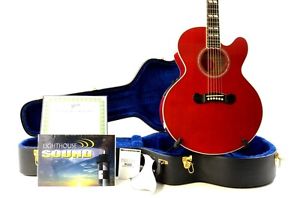 2005 Gibson J-185 EC Custom Shop Acoustic/Electric Guitar  Red w/OHSC 41 of 200
