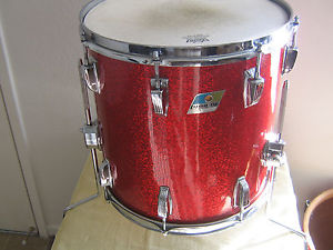 VINTAGE LUDWIG RED SPARKLE 14" BY 14" FLOOR TOM    MINT.