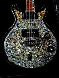 One of a Kind Collectible Swarovski O'Donnell Custom Electric Guitar The Swan