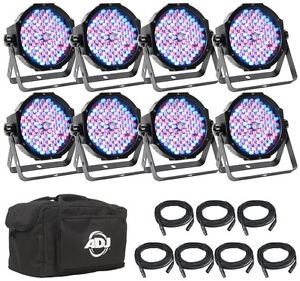 ADJ Mega Flat Pak 8 Plus RGB+UV Par Package (8-pack) (Open Box)