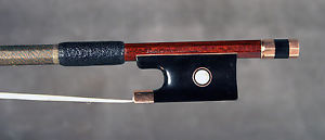 A superb, rare German gold mounted violin bow made by H. Knopf ca.1870, Berlin.