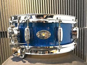 Rogers 5x14 Wood Dynasonic Snare Drum Blue Sparkle #1270