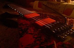 Schecter V-1 Bloodsplatter Guitar Offers Welcome!