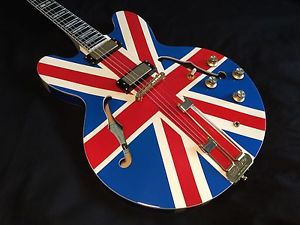 Epiphone Union Jack Sheraton Oasis Noel Gallagher Refinish George Henry Guitars