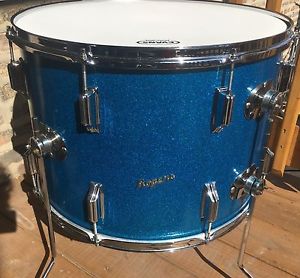 Rogers 20" Custom Bass Drum/Floor Tom Blue Glass (sparkle) Glitter 60s Dayton !!