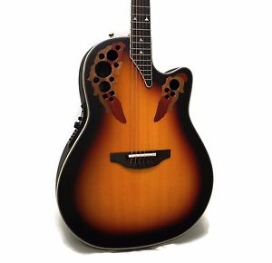 Ovation Elite 2078AX Deep Contour Acoustic-Electric Guitar w/ Case - Sunburst