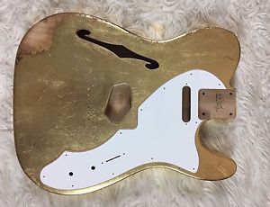 Body guitar Fender Telecaster Thinline style RELIC GOLD LEAF vintage aged alder