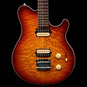 Music Man Axis Super Sport Electric Guitar, Cherry Sunburst Quilt, Pre-Owned