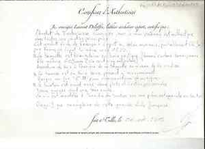 Double bass bow by FRANCOIS LUPOT annee 1820 with  Certificat Authenticity