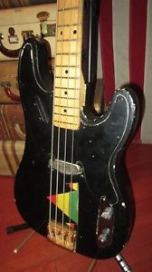 Vintage 1971 Fender Telecaster Electric Bass Guitar Black With Gig Bag Cool!