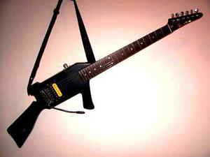 Vintage HONDO M-16 Machine Gun rare SET NECK single PUP model Grover PLAYER!