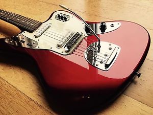 FENDER JAGUAR '66 REISSUE (1997-00) CANDY APPLE RED w/ MATCHING HEADSTOCK JAPAN