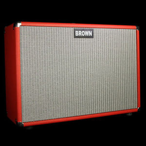 Used Brown Amplification 2x12 Guitar Cabinet Open Back Red Tolex