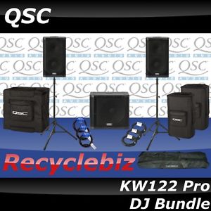 QSC KW122 Pro DJ Bundle KW181 Sub, Stands, Bags & Cords