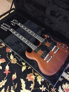 DEAN Gran Sport Double Neck electric GUITAR w/ CASE - Worn Brown