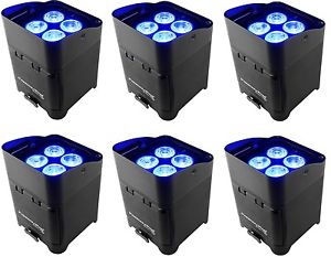 6 CHAUVET DJ Freedom Par Quad-4 IP with IRC-6 Remote Control (Black)