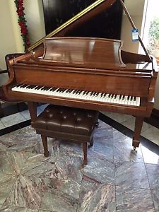 Steinway & Sons Model "L" 5'10" Crown Jewel (1998) Walnut with Pianodisc Player