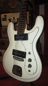 Vintage Circa 1971 Univox Phase Two Hi Flier Electric Guitar White Sounds Great