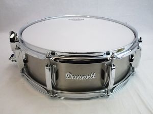DUNNET Snare Drum Stainless 1450 USED 14x5 8 tenssion w / case