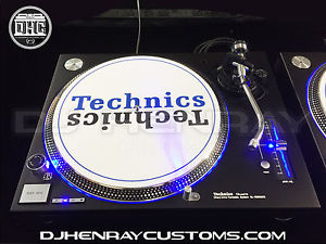 2 custom matte black Technics SL 1200 mk5's with blue leds blue halo/pitch leds