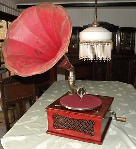 Original GRAMMOPHON Trichtergrammophon horn gramophone PATHÉ Jour et Nuit