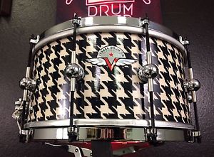 Vessel Drum Co. 14x8" Houndstooth Cloth Snare Drum!