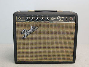 Vintage 1966 Fender Vibro Champ Amplifier, Blackface Combo Guitar Tube Amp