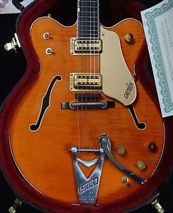 Gretsch 6120 DC Doublecut Orange Flamed Maple Filtertrons Complete w/ COA & Case