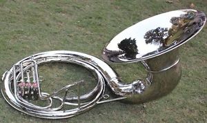 CHRISTMAS^OFFER"SOUSAPHONE 24 " VALVE BIG SOUSAPHONE:FAST"W/ CASE BOX CHROME