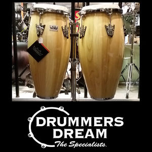 Remo Crown Percussion Conga Set of 10" & 11" Drums with Stand in Natural Finish