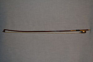 A fine French rare 3/4 size  violin bow made by louis morizot brother, ca. 1950.