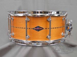 Craviotto Custom Snare Drum 6.5x14 Mahogany w/ Walnut Inlay BB/BB Bearing Edges