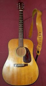 1963 D-18 Martin Acoustic Guitar w/ Case, Leather Strap, Capo, and Tuner