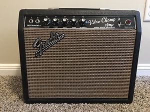1965 FENDER VIBRO CHAMP AMPLIFIER, A05696, PRE CBS BLACKFACE, ORIGINAL, VINTAGE