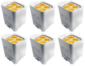 6 CHAUVET DJ Freedom Par Quad-4 IP with IRC-6 Remote Control (White)