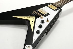 Epiphone 1958 Korina Flying V Ebony Electric Guitar Free shipping