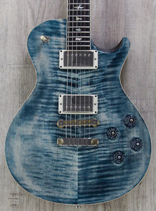 PRS Singlecut 594 Guitar, Faded Whale Blue, Flame Maple, Pattern Vintage Neck