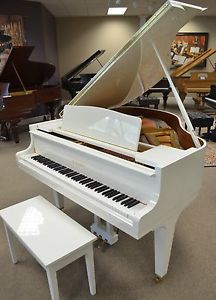 Polished WHITE Kawai GM12 Baby Grand Piano