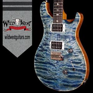 Used 2014 PRS Wood Library Quilt 10 Top Custom 24 Rosewood Fretboard Aqua Blue