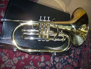 Mellophone with case and mouthpiece