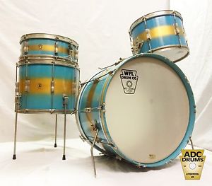 Vintage WFL/Ludwig 1957 Blue/Gold Duco Club Date Drum Kit: 13/15/22/14 (1950s)