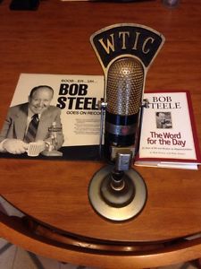 Vintage 1940's RCA 77C C1 77B Ribbon Microphone Mic With Stand WTIC Flag Radio