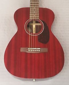 Guild M-120E Acoustic-Electric Guitar In Cherry Red With Deluxe Case