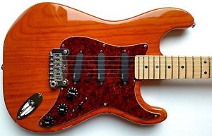 G&L Legacy USA Electric Guitar 1995 EMG Pickups Clear Orange Swamp Ash w/HSC