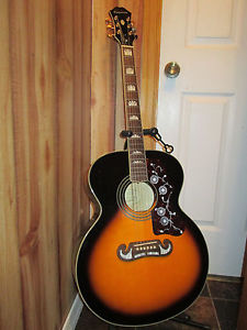 Epiphone EJ200 Vintage Sunburst Acoustic Guitar w/Hardshell Case