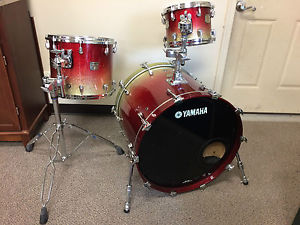 Yamaha Birch Custom Absolute Nouveau 3 Piece Drum Set Apple Sparkle Fade Japan
