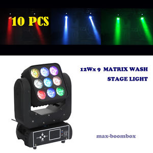 10PCS 9X12W LED Matric Wash Moving Heads Stage Lighting DJ Disco Weding Party